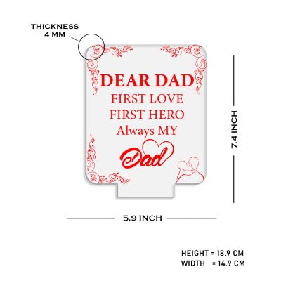 Dear Dad Engraved Night Lamp with Automatic Color Changing Light & On/Off Touch Button | USB Powered | Dad is My Hero Lamp | Best Gift for Dad